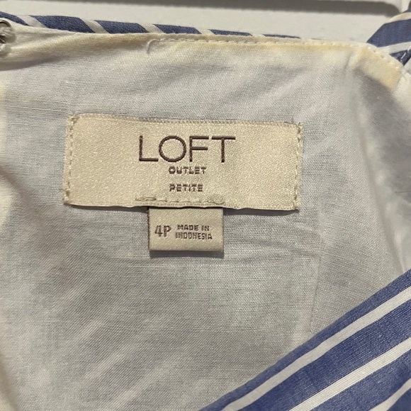 Loft  Outlet Blue Striped Dress - Picture 3 of 5